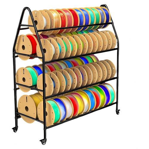 Storage Rack, Rolling 3D Printer Spool Holder stand, Heavy Duty Metal Shelf for ABS/PLA/TPU/Nylon, 3D Printing Accessories for Studio Office Workshop (Store 90PCS Filament Storage Rack)
