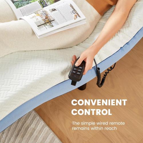 Marsail Twin XL Adjustable Bed Base Frame, 3 Options Heights 8 10 13 Head and Foot Incline, 4 USB Ports and 5 Min Assembly for Lounging, Reading, Reduce Snoring and Acid Reflux