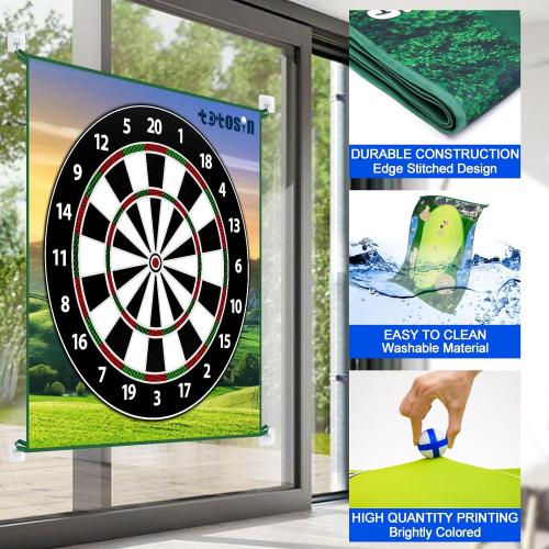 Golf Chipping Game with Hitting Mat, 70x70 Double Sided Golf Practice Mat Kits with 20 Sticky Balls, Indoor Outdoor Golf Training Accessories for Adult Family Yard Game (No Club)