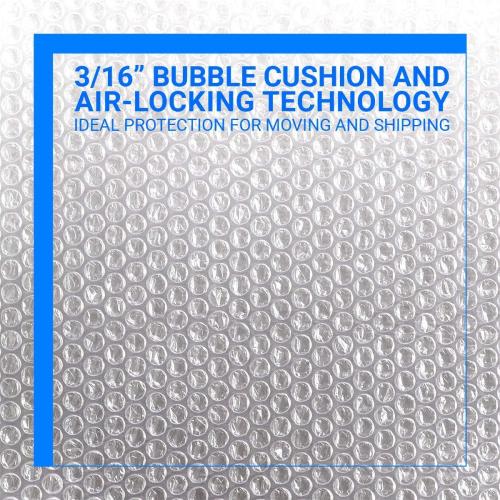 Bubble Cushioning Wrap Rolls, 3/16 x 12 x 72' ft Total [2 Rolls of 36 Feet] Perforated Every 12, 20 Fragile Stickers for Packaging, Shipping, Mailing