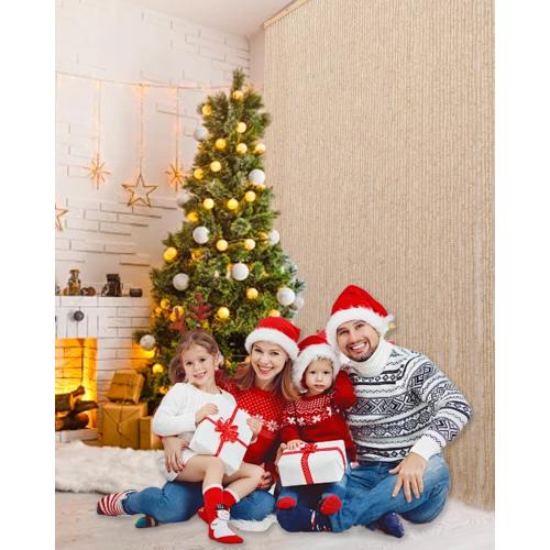 90 Strands Beaded Curtain for Doorways -35.5x79- Handmade Natural Beaded Curtains，Boho Doorway Wood and Bamboo Bead Curtain-As Insect Screen/Room Divider-Beige