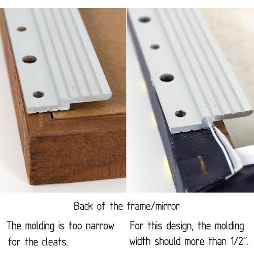 French Cleats 50 inch - Supports 500 lbs - Heavy Duty Z Bar Hanger for Pictures, Mirrors, and Art - Alloy Steel French Cleat Picture Hanging Kit for Panels,Shelf, Cabinet (2Pairs)