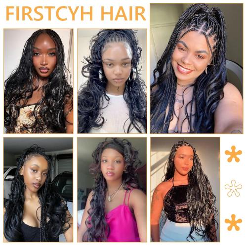 French Curl Braiding Hair 18 Inch 8 Packs Curly Braiding Hair 1B