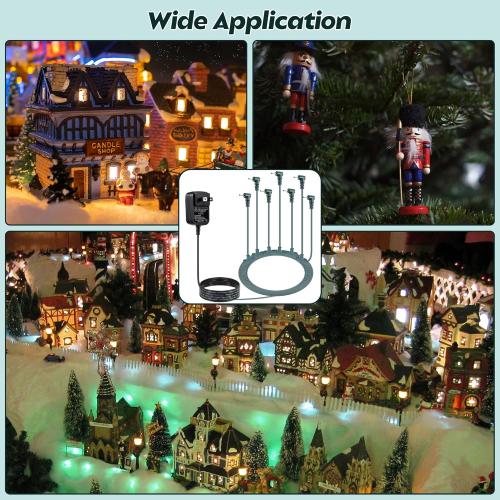 Dreyoo Christmas Ornaments Power Cord with 7 Plug, Compatible with Christmas Ornaments Interactive Ornaments, 5V 10.5W Power Cord Adapter Suitable for 2.5 mm Diameter Power Interface