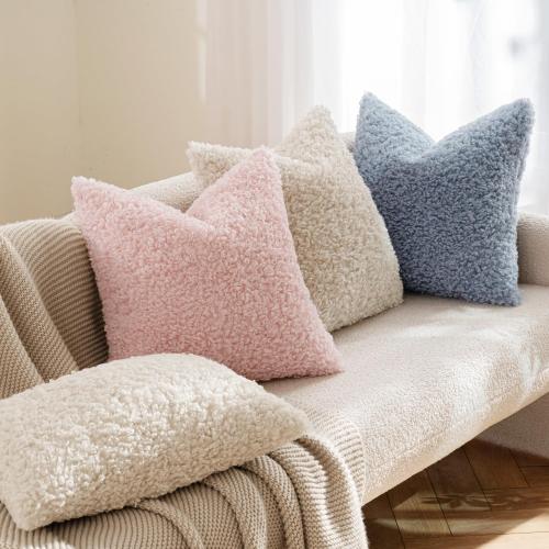 MIULEE Pack of 2 Throw Pillow Covers****GREY*** 20x20 Inch Dusty Blue Faux Fur Decorative Sherpa Pillow Covers Fuzzy Accent Soft Sheepskin Fleece Cushion Cases for Boho Home Decor Couch Living Room Bed