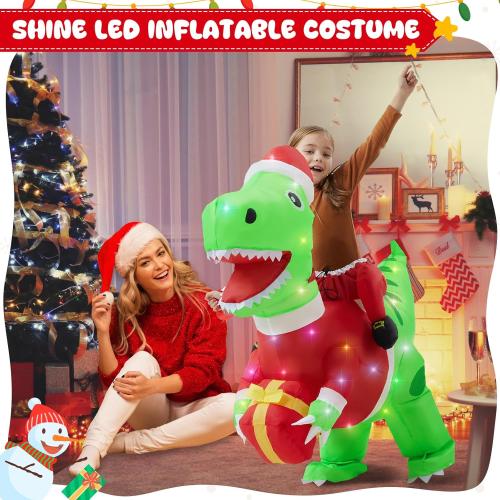 Inflatable Costume Kids Christmas Blow up Costumes with LED Light Funny Riding on Costume for Party Cosplay
