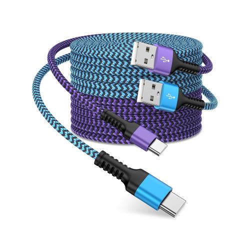 USB Type C Cable 10ft for iPhone 17/16/15 Charging Cable, 2Pack Extra Long Braided USB C to USB A Cord for iPhone 17 Pro Max,17,17 Air,17e,16,16e,16Pro Max,15,15 Pro,15 Plus-Car CarPlay Power Cord