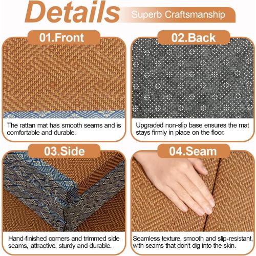 Japanese Tatami Mat, Tatami, Rug, Foldable Mattress, Roll up Rug, Japanese Floor Mattress, Floor Sleeping Japanese Futon Mattress, Meditation Yoga, Zen