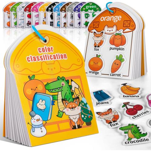 NAHSHON Montessori Busy Book Color Sorting Toys for Toddlers 2-5, Preschool Learning Activities Educational Toys for Kids 3 Year Old, Autism Sensory Fine Motor Matching Games for Toddlers