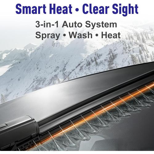 AJK Heated Front Windshield Wipers for BMW iX 2022-2025 (28 22 13) | All-Weather OEM Quality Automotive Replacement Wiper Blades for My Car-Front and Rear Windows