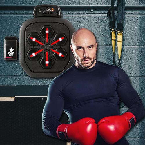 Smart Music Boxing Machine, Bluetooth Boxing Punching Game, Musical Workout Equipment, Wall Mount Home Trainning Boxing Target for Adult Kids with Storages, Gloves, Wristband