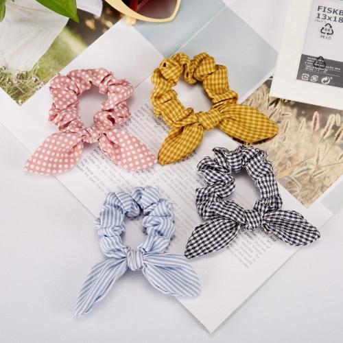 Yaomiao 12 Pcs Bow Scrunchies Bunny Ear Elastic Hair Ties Women,Wave Point