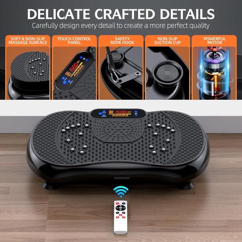 Vibration Plate Exercise Machine, PBYRD Lymphatic Drainage Machine for Weight Loss, Full Body Workout Vibrate Fitness Platform, Helps Toning Shaping Wellness Home Gyms Workout - Max User Weight 330lbs