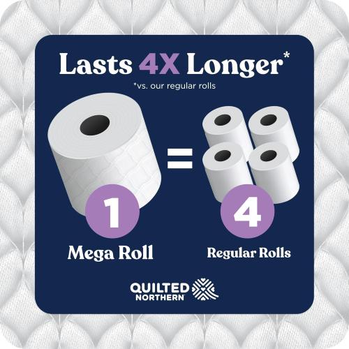 Quilted Northern Ultra Plush Toilet Paper, 6 Mega Rolls = 24 Regular Rolls, 3 Ply Soft Toilet Tissue | 3X Thicker*, Ultra Soft