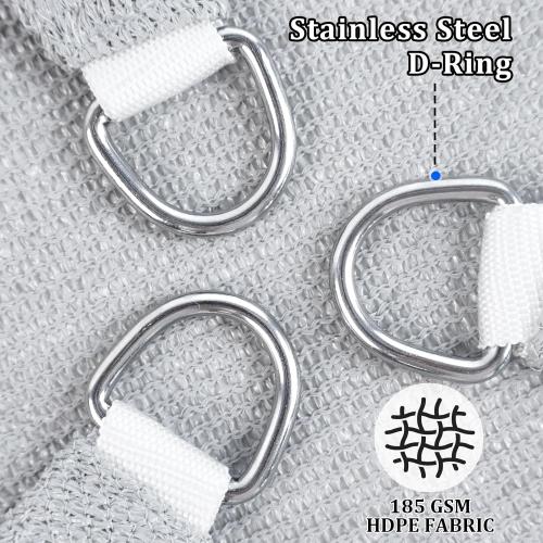 Shade&Beyond Triangle Sun Shade Sail 16'X16'X16' Permeable Canopy Light Grey for Patio Garden Yard Deck Pergola (We Make Custom Size)