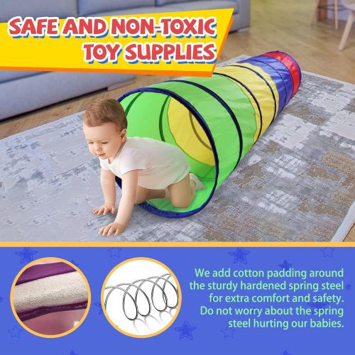 NARMAY® Play Tunnel Easy Key Pop Up Tunnel for Kids Indoor/Outdoor Crawl - 19 Dia. x 72 inch
