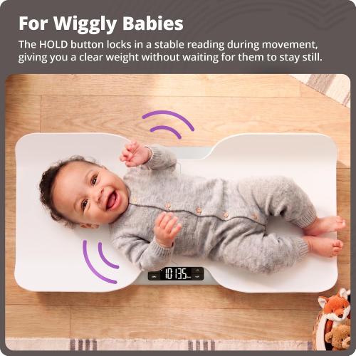 Greater Goods Digital Baby Scale for Infants & Toddlers, Non-Connected | Digital Newborn Scale with Removable Tray, 2-in-1 Design, Hold for Wiggly Babies, Quick Tare, 0.1oz Accuracy, 66lb Capacity