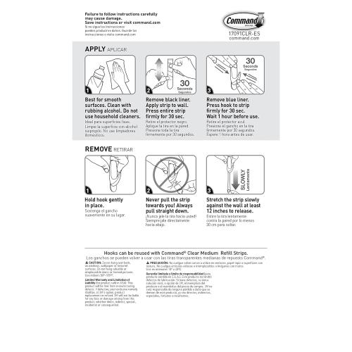 4 packs of Command Outdoor Medium Clear Wall Hooks, 5 Hooks and 6 Command Strips, Damage Free Hanging Wall Hooks for Hanging Outdoor Wall Decor with Weather Resistant Strips, Holds up to 2 lb