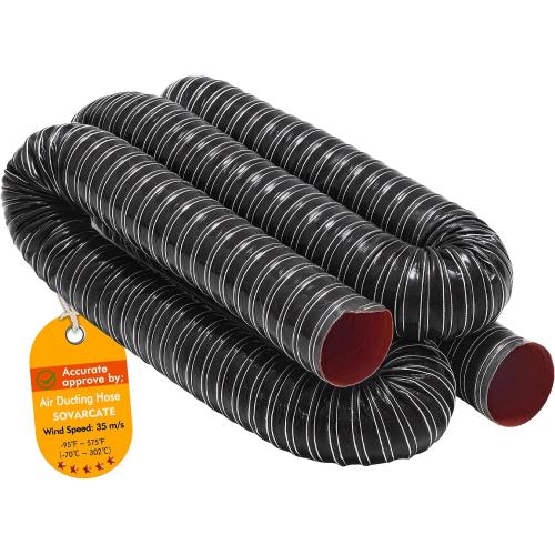 3 in Intake Hose Automotive Air Duct Hose Length 3 Meter (10 Feet) Double-layer Silicone Flexible Brake Cooling Ducting Induction vacuum hose for Air System (Black)