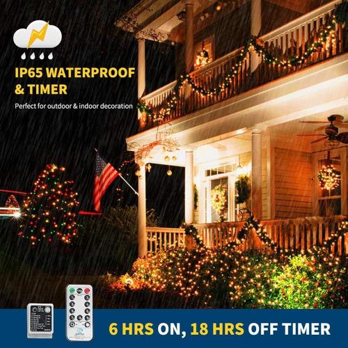 Color Changing Christmas String Lights Outdoor Indoor, 108FT 300 LED Warm White Multi Color Fairy Light, END to END CONNECTABLE, Waterproof Christmas Tree Lights with Timer Remote