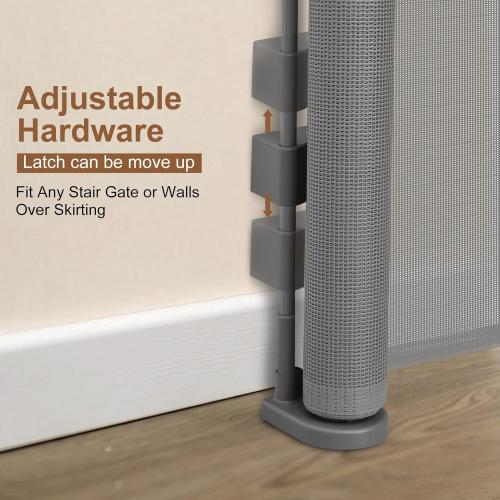 Upgrade 200 inch Retractable Baby Gates Extra Wide with Reinforced Strip Design to Prevent Crawling Through, 200 Retractable Dog Gate, 42 Tall, Retractable Gate for Indoor/Outdoor