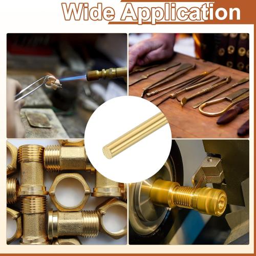 uxcell 12 Pcs 3/64(1.2mm) Dia Brass Solid Round Rod, 6(153mm) Length H62 Brass Lathe Bar Stock Round Brass Rod for DIY Crafts Industry Construction