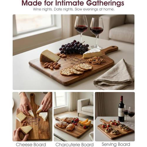 Charcuterie & Cheese Board Set, 5-Piece, 15.7, Acacia Wood