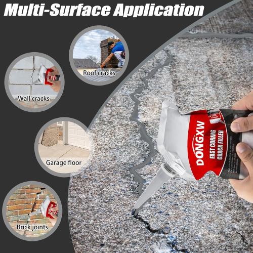 Dongxw Concrete Crack Filler, 8 PCS Cement Crack Repair Sealant, Self Leveling Concrete Filler for Driveways, Walkways, Patios, Outdoor Joint Repair Waterproof