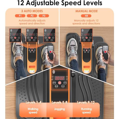 Color Orange 2025 New Under Desk Elliptical Machine,Portable Seated Pedal Exercise Machine for Seniors,Mini Ellipse Leg Exerciser with 12 Adjustable Speeds&Remote Control,Quiet&Compact for Home Office(Orange)