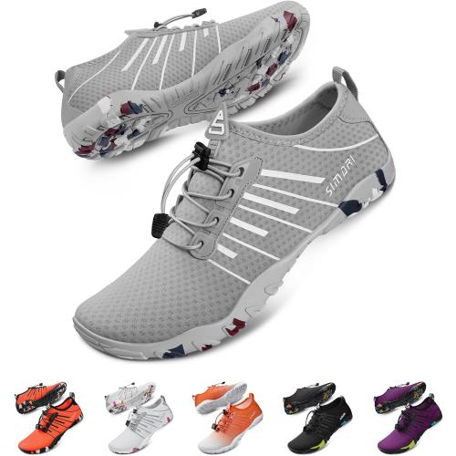 Grey Size 42 SIMARI Water Shoes for Women Men - Barefoot Quick-Dry Aqua Socks | Lightweight Swim Shoes for Surfing, Swimming, Beach Sports, Kayaking, Diving | Non-Slip Design