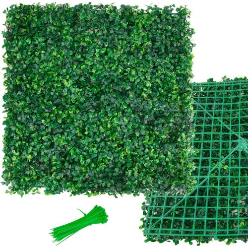 Grass Wall Panels, Boxwood Panels 20x20 inch -12 Pack Artificial Boxwood Panel for Indoor/Outdoor Greenery Wall Backdrop