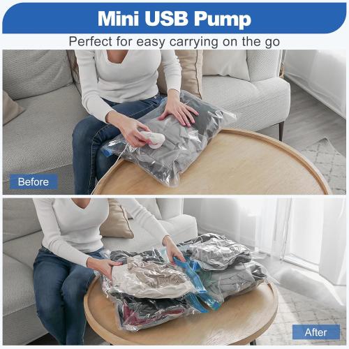 VMstr Travel Vacuum Storage Bags with Electric Pump (USB Pump   8 Combo Bags)