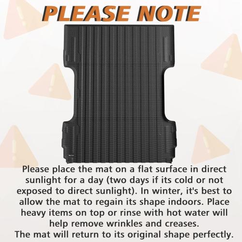 TripleAliners Truck Bed Mat Compatible with 2007-2019 Chevy Silverado/GMC Sierra 1500 2500 3500HD LD Limited Accessories 6.6FT Bed Perfectly Flush All Weather Protection TPE HeavyDuty Pickup Mat