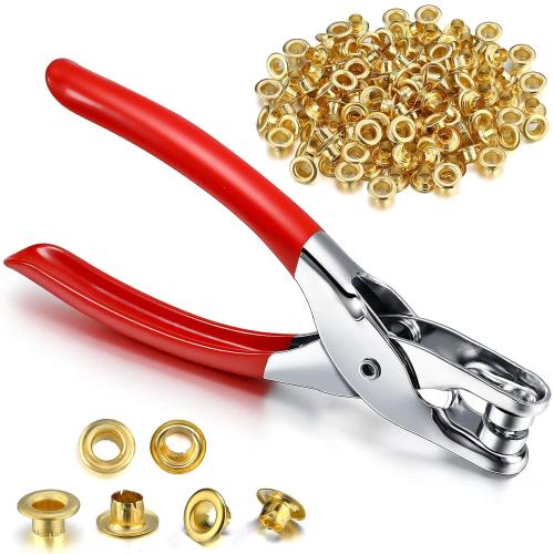 Mudder Grommet Eyelet Plier Tool,Gold,1/4 Inch,Classic