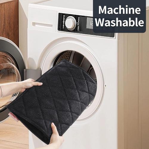 MABOZOO Indestructible Dog Beds - Chew Proof Crate Pad for Aggressive Chewers, Machine Washable Quilted Mat, Durable for Small Dogs, Black Kennel Pad (17x23 in)