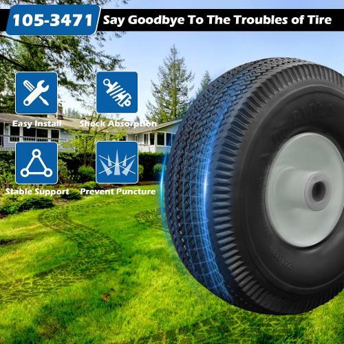 105-3471 Front Wheel and Tire Assembly Replacement for Toro TimeCutter Z 4.10/3.50-4/Exmark Quest Z-Turn Riding Mower(1 Pack)