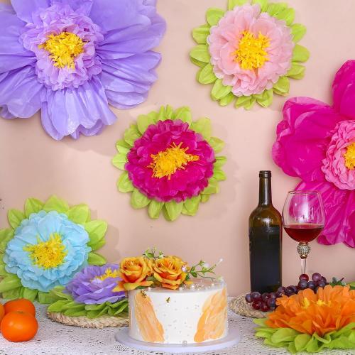 TaoBary Giant Tissue Paper Flowers, 20,10, Rainbow Color, 12 Pcs