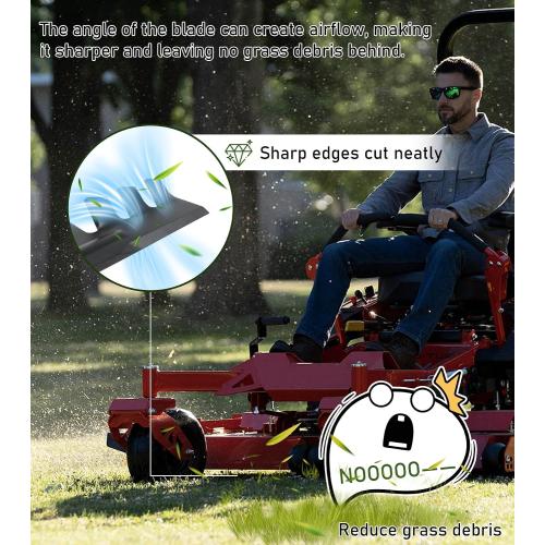 ELITEWILL 2pcs Lawn Mower Blades Mower Parts with 42 Deck Fit for Craftsman Husqvarna Poulan Mowers Replaces OEM #'s 138498,138971,532138971,PP24005,134149,532138498,532127843,Black