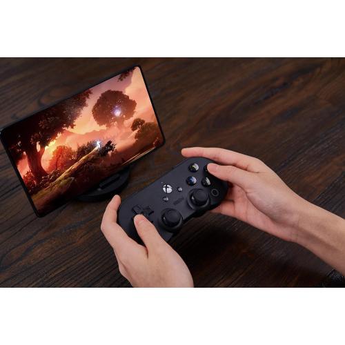 Black 8Bitdo Sn30 Pro Bluetooth Controller for Mobile & Xbox Cloud Gaming on Android, Gaming Controller for iPhone, iPad, macOS and Apple TV (No Mobile Clip) - Not for Xbox
