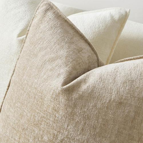 JUSPURBET 24x24 Pillow Covers Set of 2 Decorative Throw Pillow Covers Case for Couch Sofa Bed Soft Chenille Cushion Covers with Hidden Zipper for Home Decor Living Room,Beige