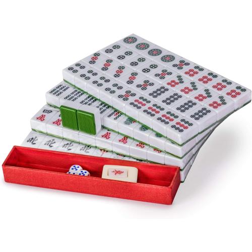 Yellow Mountain Imports Chinese Mahjong Set – Rouge Heritage – 146 Medium Tiles, Professional Set for Chinese-Style Play [中式麻將 專業套裝]