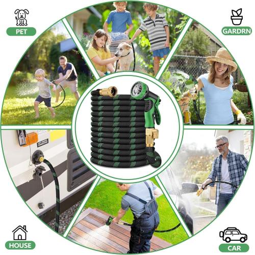 Non-Expanding Garden Hose, 2026 New Upgrated Non-Expandable Garden Water Hose - Ultra-Light & Flexible Burst-Resistant, Kink-Free Garden Hoses, All-Weather Use for Lawns, Gardens,Outdoor
