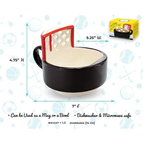 MAX'IS Creations The Hockey Mug with a Net, Sports Hockey Gifts for Boys 8-12 Men Girls Mom Game Gift, Novelty Funny Coffee Mugs, 14oz