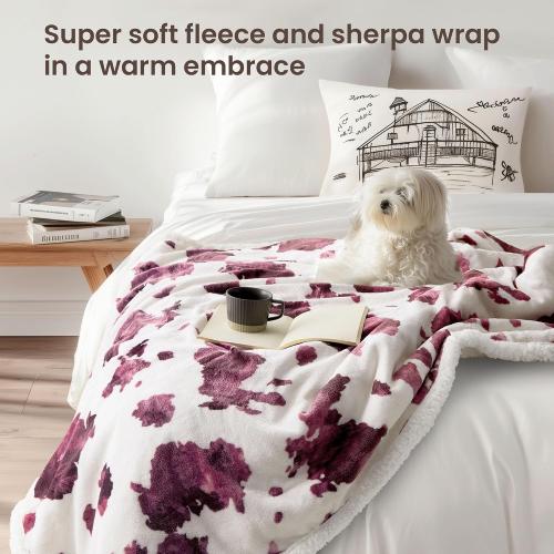 Heated Blanket Throw Blanket – Fast Heating Blanket with 10 Heat Settings & 4 Timer Options, Cozy Soft Fleece Sherpa, Washable, Warm Gifts for Grandma