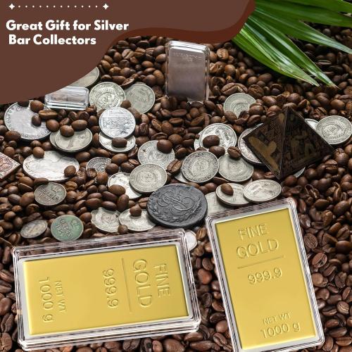 Ctosree 20 Pcs 10 oz Silver Bar Case Clear Gold Bar Storage Box Acrylic Storage Container Fit for 10 Ounce Silver Bars