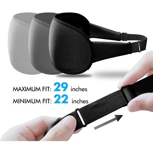 Sleep Eye Mask for Men Women, Lash Extensions 3D Sleeping Mask, Travel Blackout Night Blindfold Eye Shade Cover with Adjustable Strap (Black-3D)