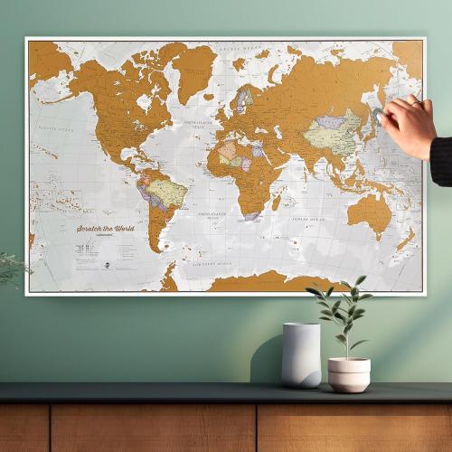 Scratch The World ® Travel Map - Scratch Off World Map Poster - X-Large 23 x 33 - Maps International - 50 Years of Making Maps - Updated 2025 - Cartographic Detail Featuring Country & State Borders