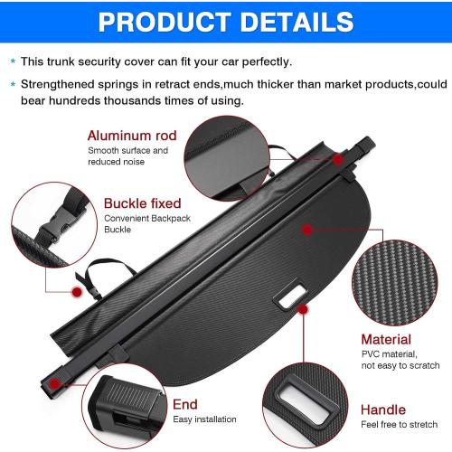 Powerty Cargo Cover for 2017-2021 2022 Honda CR-V CRV Accessories Trunk Cover Retractable Trunk Shielding Shade Cargo Luggage Cover No Gap(Not Fit Honda HR-V)