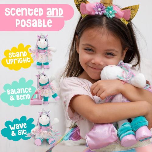 Itsy Unicorn Stuffed Animal - Pink Unicorn Plush Toys with Dress Up Clothes As Ballerina Doll, Good for Unicorns Girl Gifts Age 4-5, Unicorn Toys for Girls Age 6-8