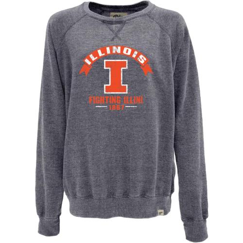 Blue 84 NCAA womens Ncaa Officially Licensed Women's Crewneck Sweatshirt Burnout Vintage Scholar
